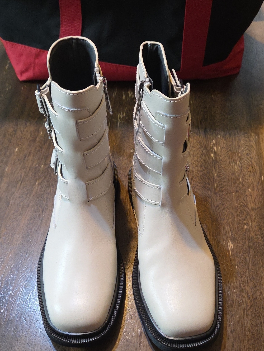 Women's Cream Buckle Cutout Ankle Boots Franco Sarto 6